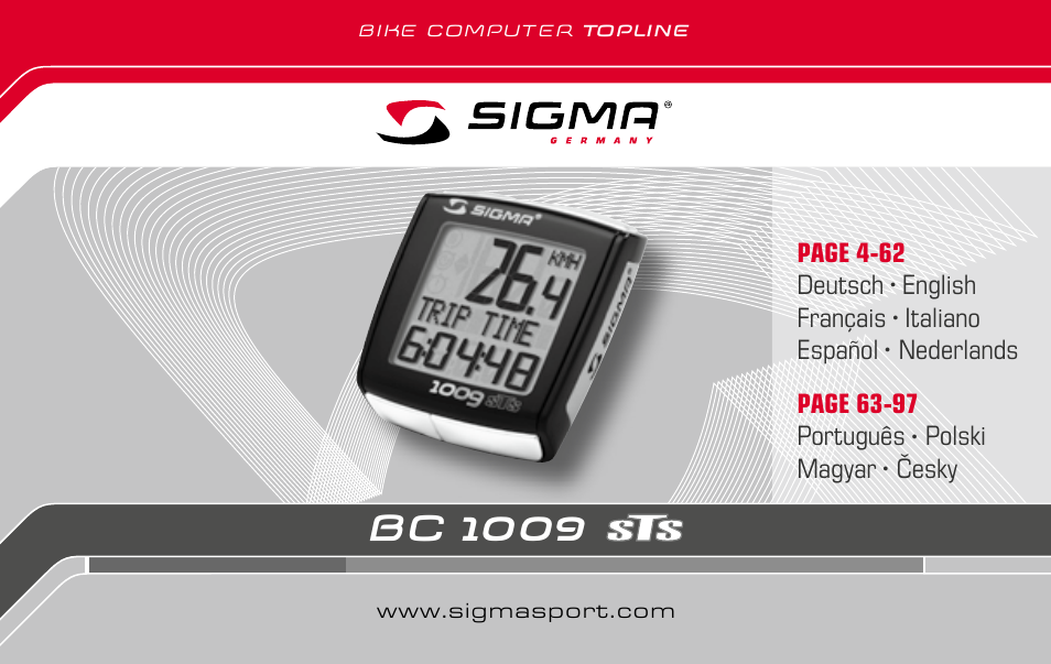 SIGMA BC 1009 STS User Manual | 100 pages