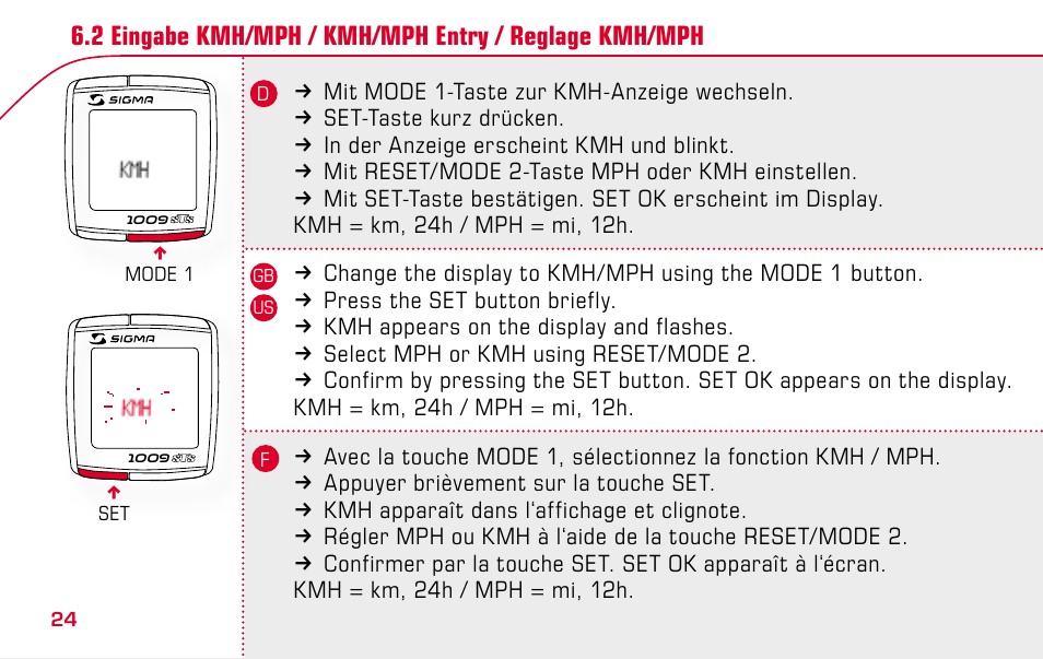 SIGMA BC 1009 STS User Manual | Page 24 / 100