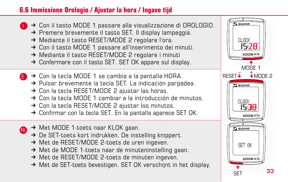 SIGMA BC 1009 STS User Manual | Page 33 / 100