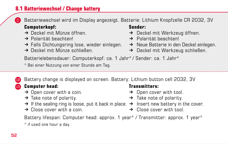 SIGMA BC 1009 STS User Manual | Page 52 / 100