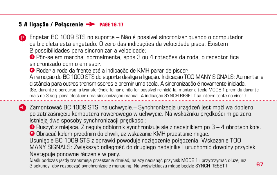 SIGMA BC 1009 STS User Manual | Page 67 / 100