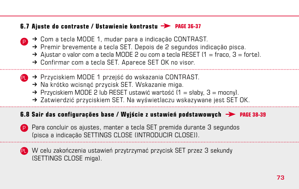 SIGMA BC 1009 STS User Manual | Page 73 / 100