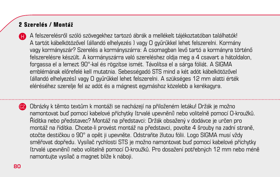 SIGMA BC 1009 STS User Manual | Page 80 / 100