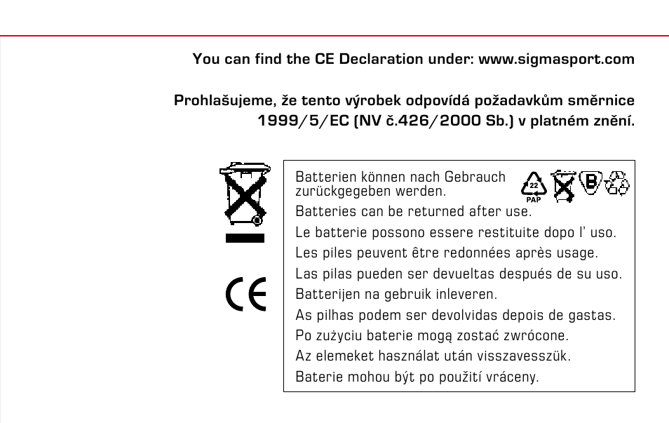 SIGMA BC 1609 STS User Manual | Page 119 / 120