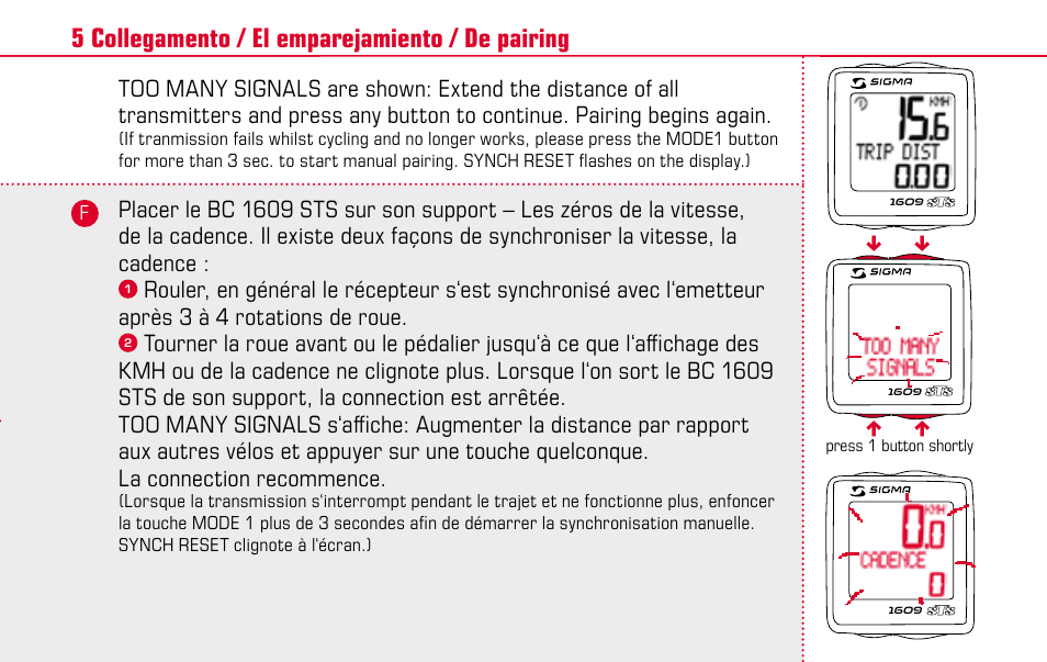 SIGMA BC 1609 STS User Manual | Page 15 / 120