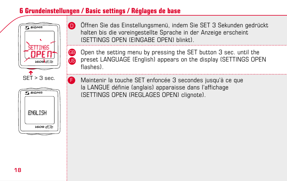 SIGMA BC 1609 STS User Manual | Page 18 / 120