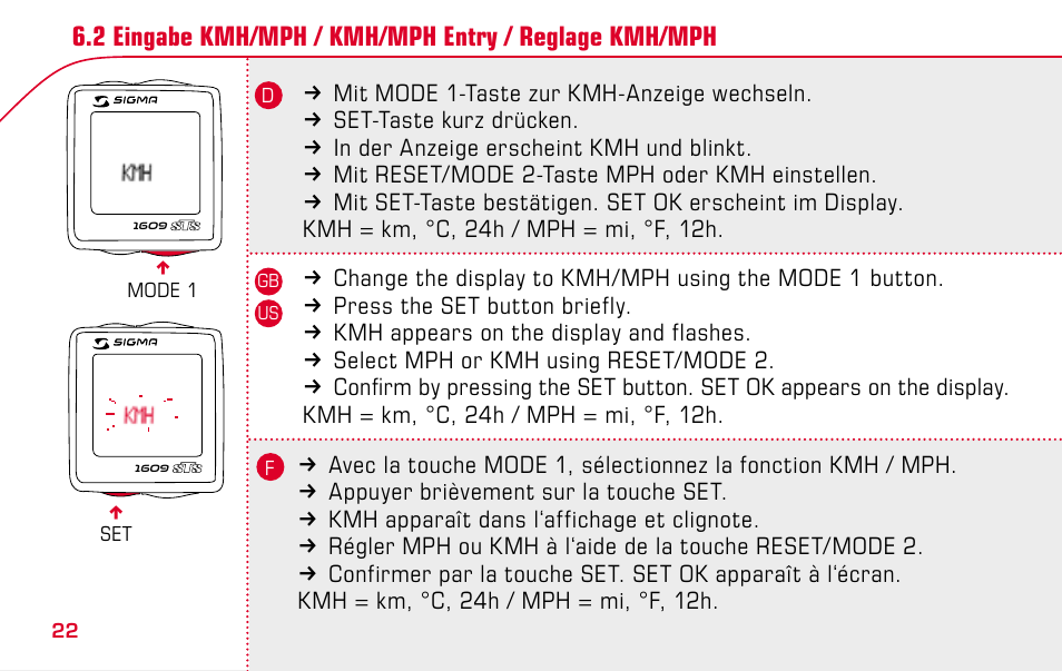 SIGMA BC 1609 STS User Manual | Page 22 / 120