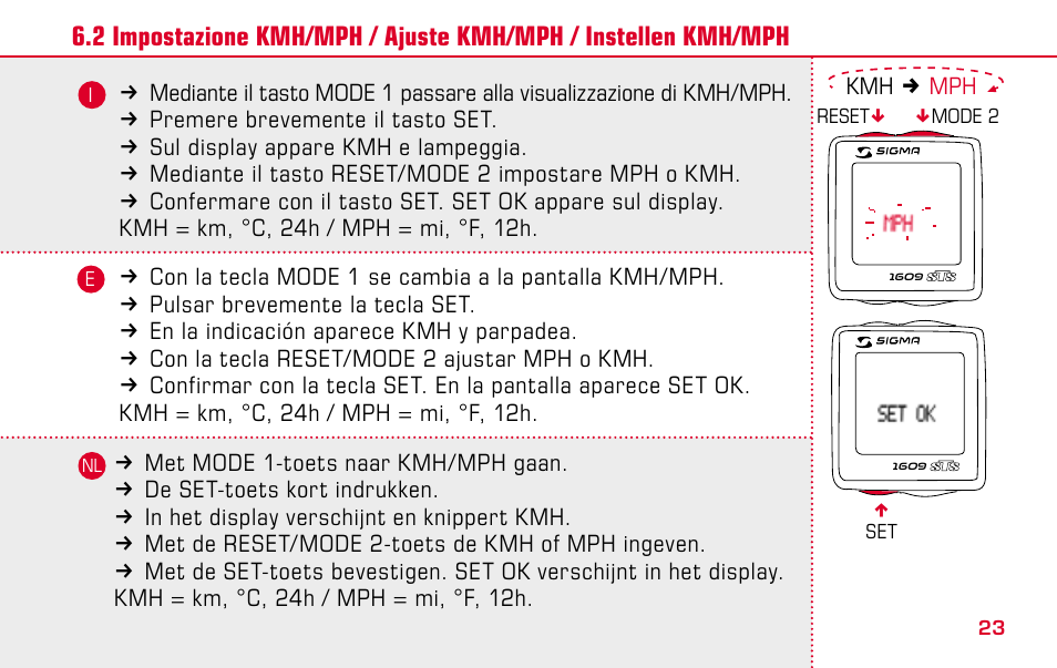 SIGMA BC 1609 STS User Manual | Page 23 / 120