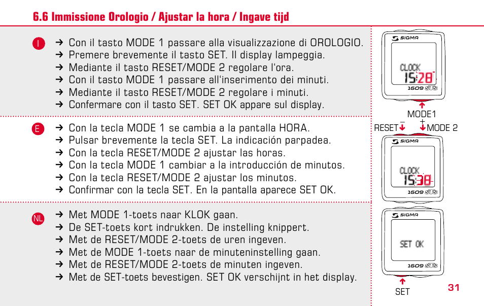 SIGMA BC 1609 STS User Manual | Page 31 / 120