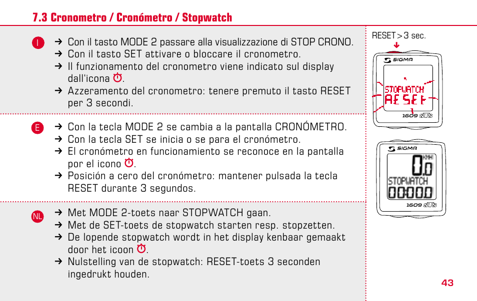 SIGMA BC 1609 STS User Manual | Page 43 / 120