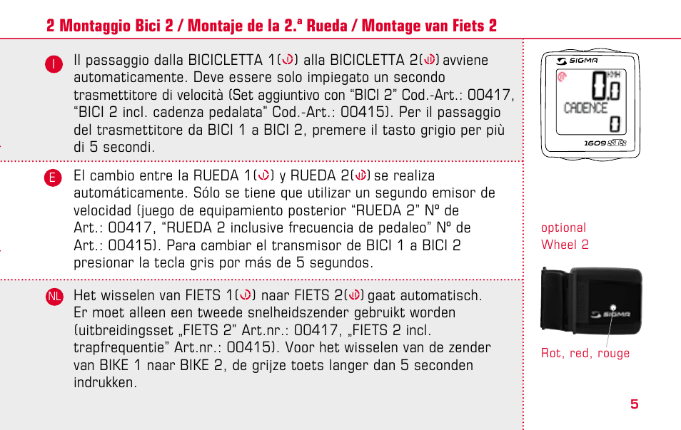 SIGMA BC 1609 STS User Manual | Page 5 / 120