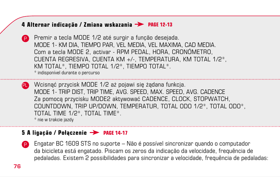 SIGMA BC 1609 STS User Manual | Page 76 / 120