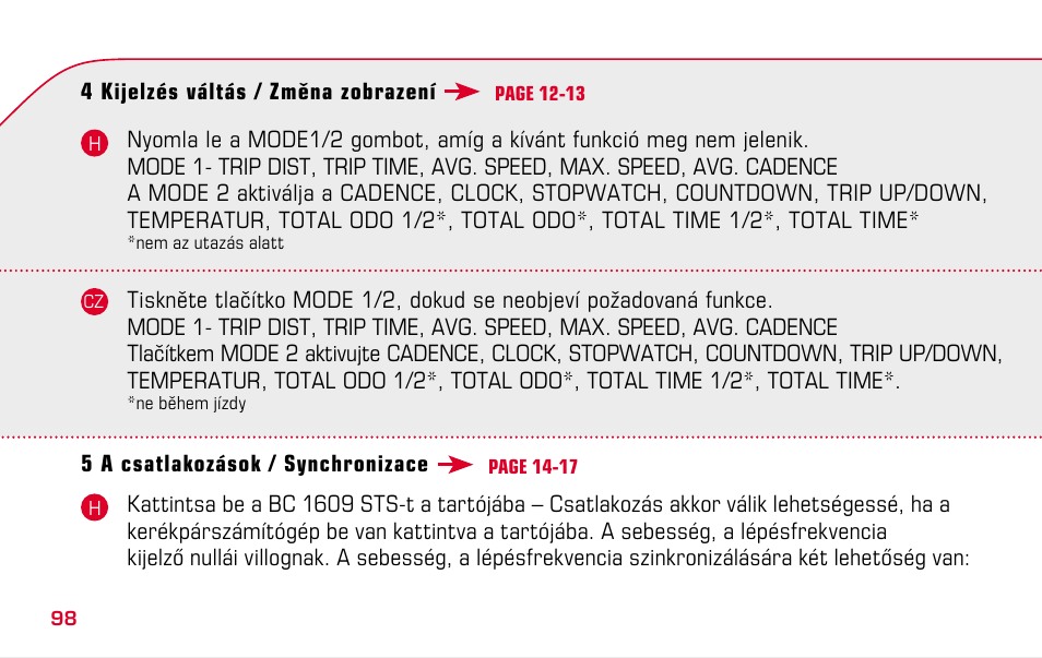 SIGMA BC 1609 STS User Manual | Page 98 / 120