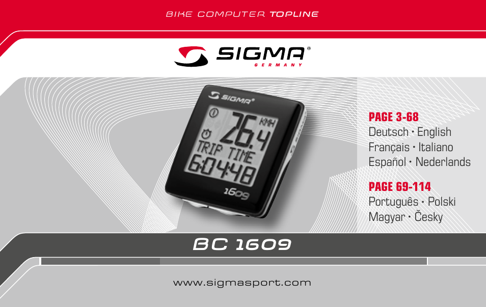 SIGMA BC 1609 User Manual | 116 pages