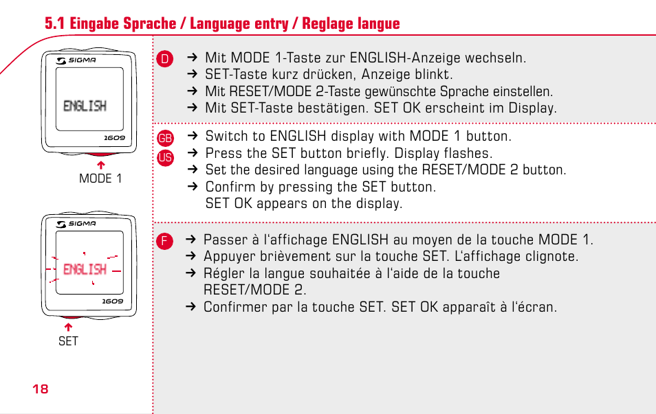 SIGMA BC 1609 User Manual | Page 18 / 116