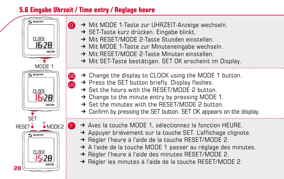 SIGMA BC 1609 User Manual | Page 28 / 116