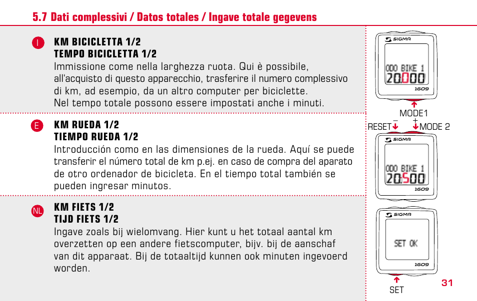 SIGMA BC 1609 User Manual | Page 31 / 116