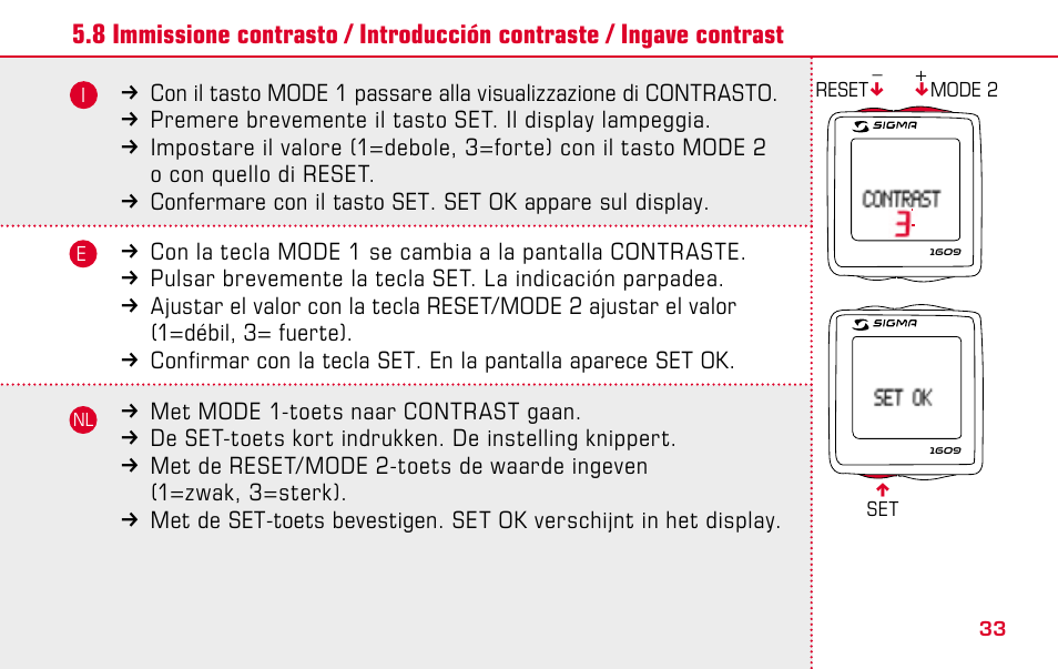 SIGMA BC 1609 User Manual | Page 33 / 116