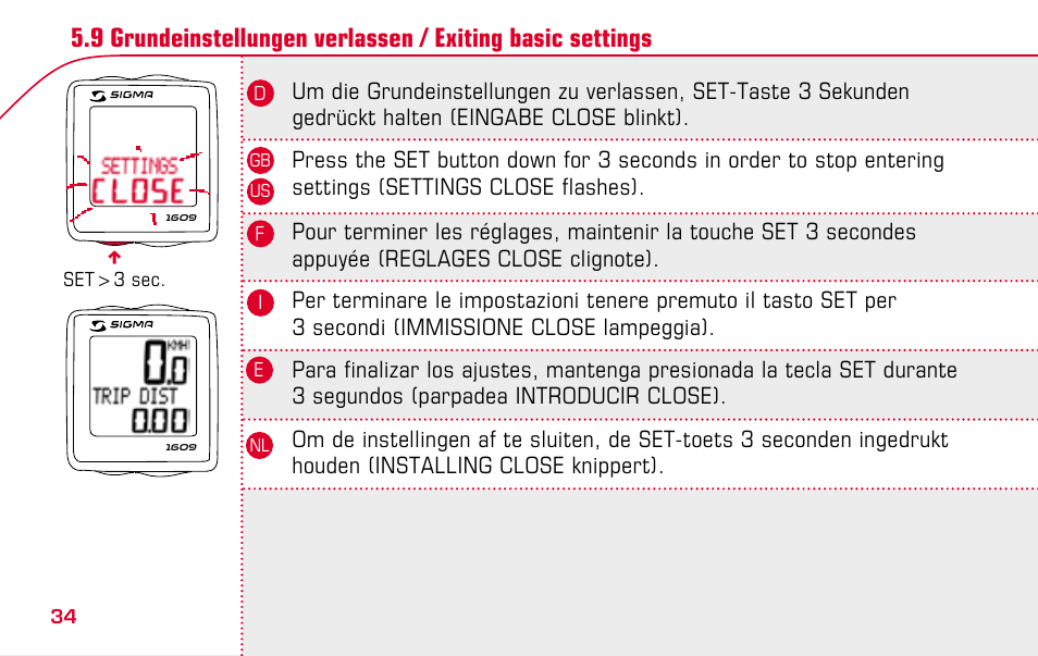 SIGMA BC 1609 User Manual | Page 34 / 116