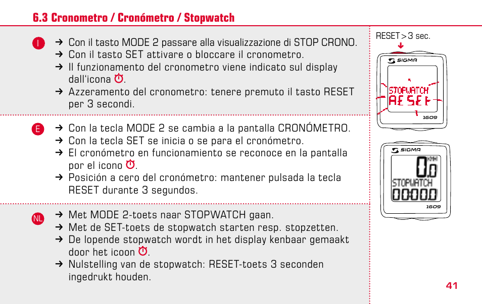 SIGMA BC 1609 User Manual | Page 41 / 116