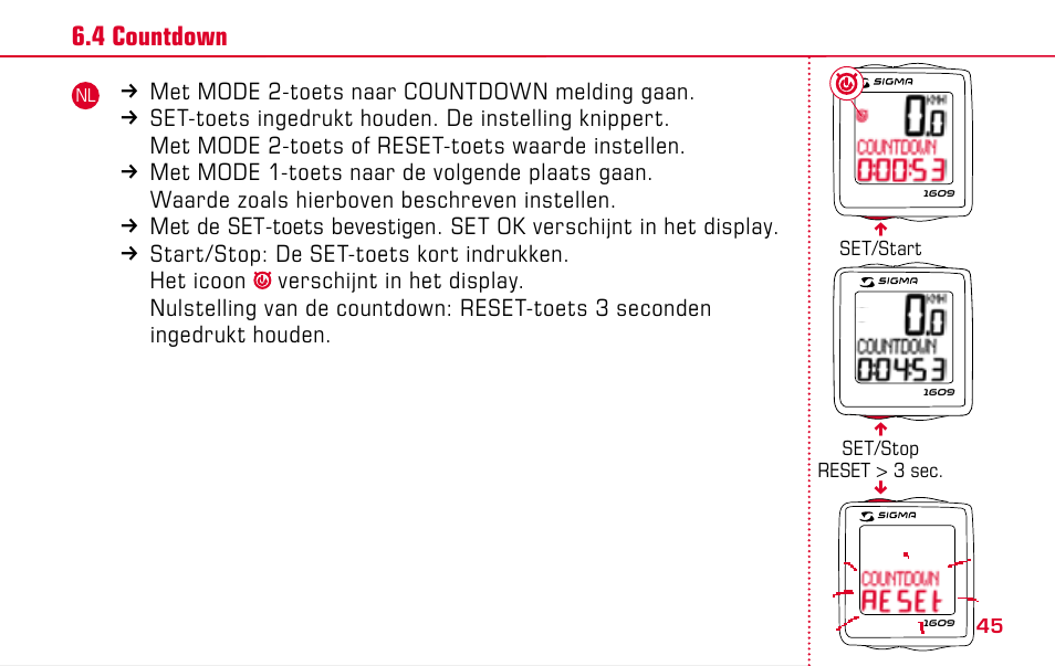 SIGMA BC 1609 User Manual | Page 45 / 116