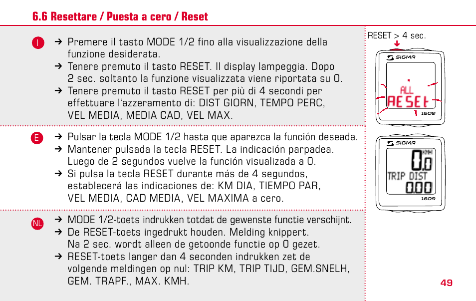SIGMA BC 1609 User Manual | Page 49 / 116