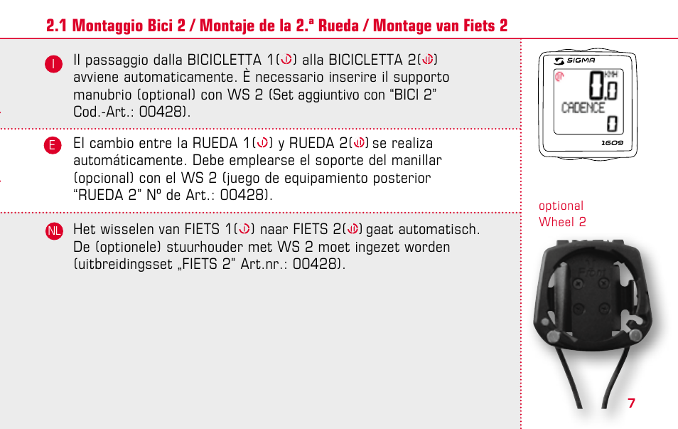 SIGMA BC 1609 User Manual | Page 7 / 116