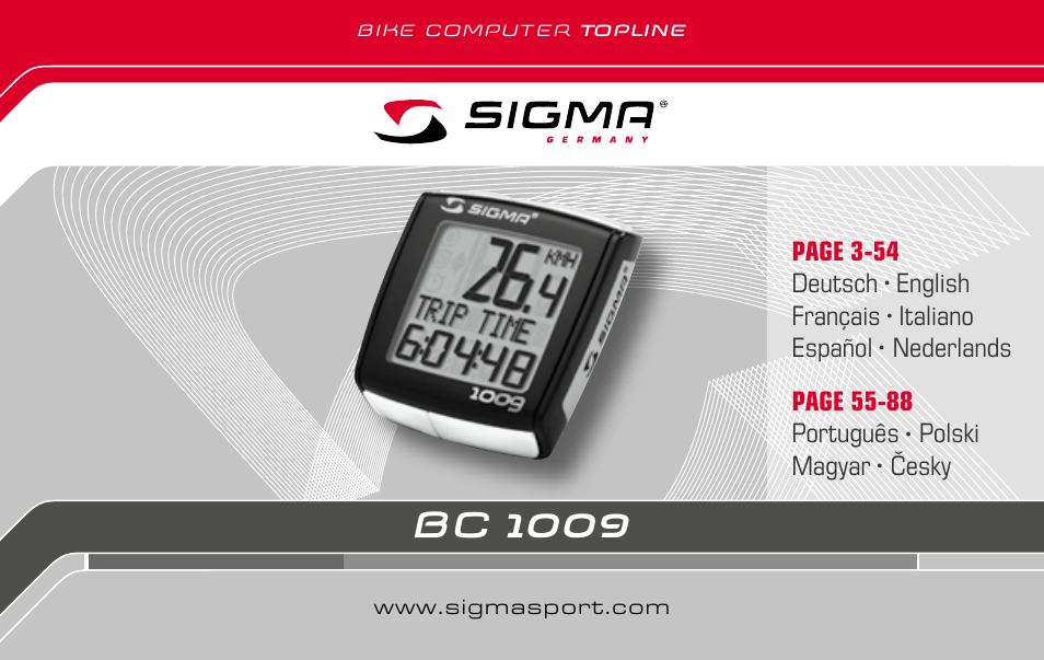 SIGMA BC 1009 User Manual | 92 pages
