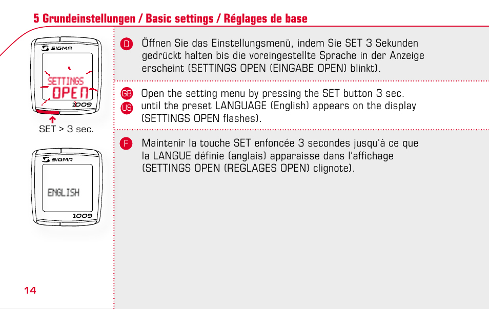 SIGMA BC 1009 User Manual | Page 14 / 92