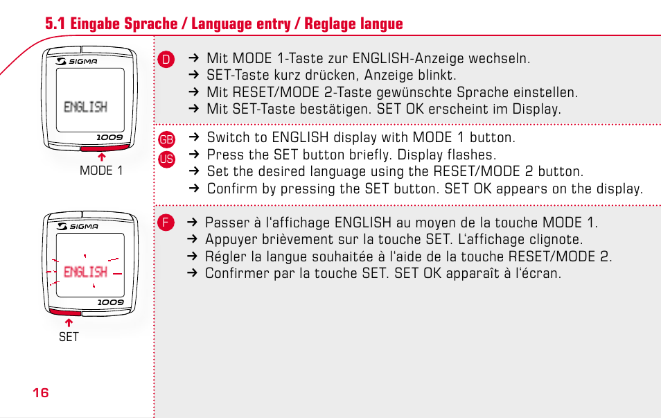 SIGMA BC 1009 User Manual | Page 16 / 92