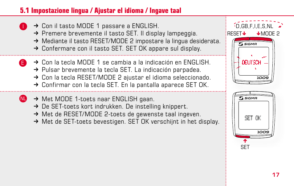 SIGMA BC 1009 User Manual | Page 17 / 92