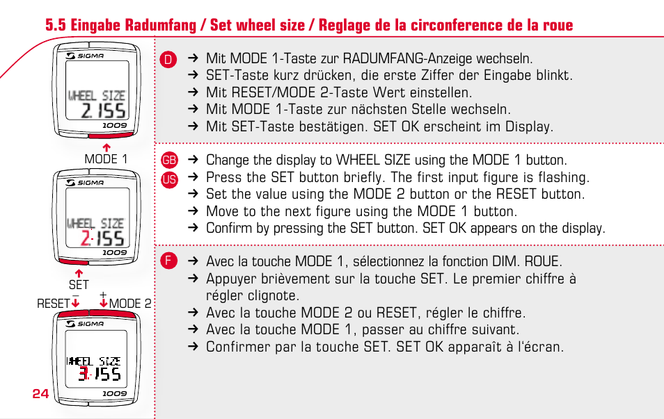 SIGMA BC 1009 User Manual | Page 24 / 92