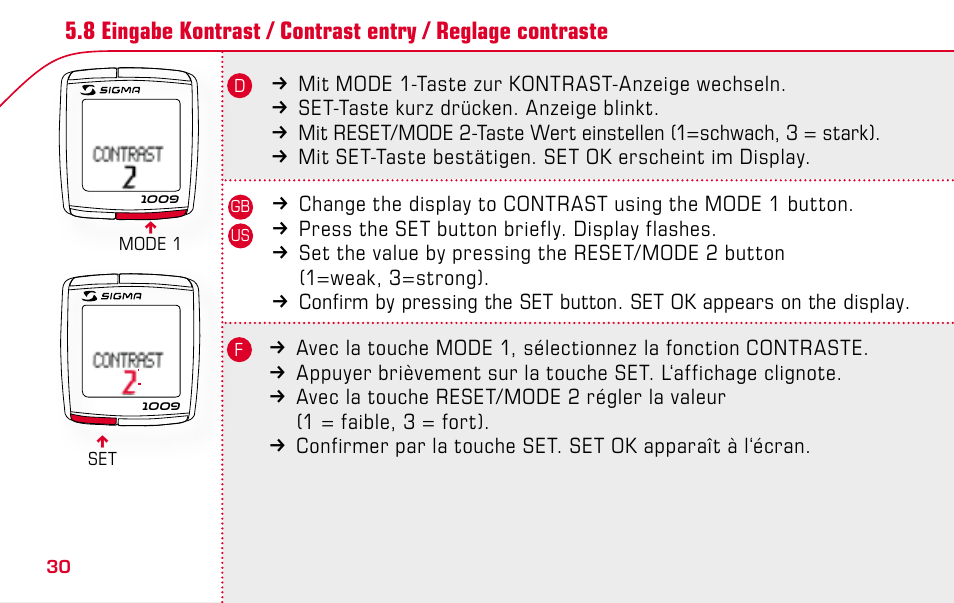 SIGMA BC 1009 User Manual | Page 30 / 92