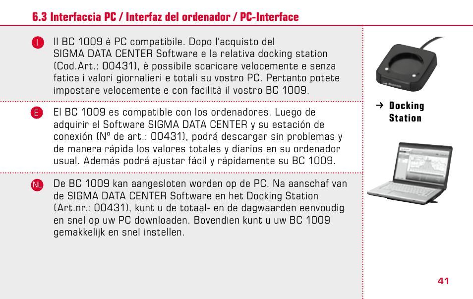 SIGMA BC 1009 User Manual | Page 41 / 92