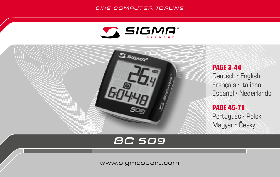 SIGMA BC 509 User Manual | 72 pages