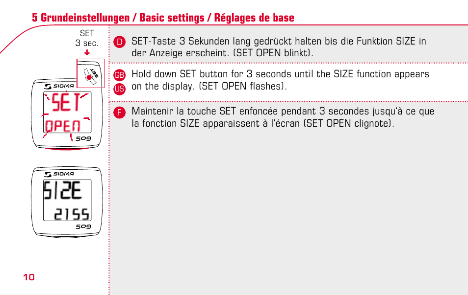 SIGMA BC 509 User Manual | Page 10 / 72