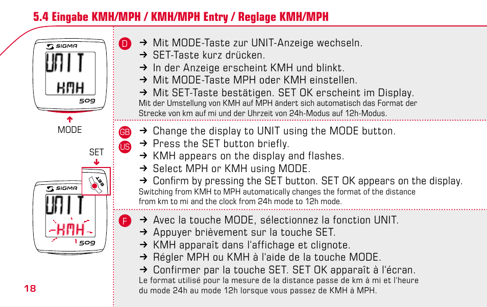 SIGMA BC 509 User Manual | Page 18 / 72