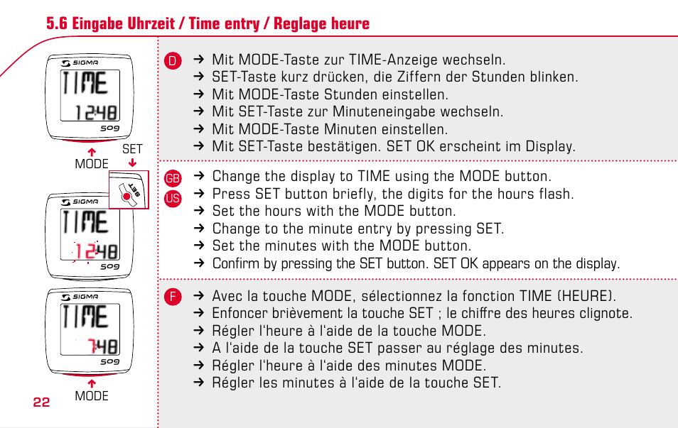 SIGMA BC 509 User Manual | Page 22 / 72