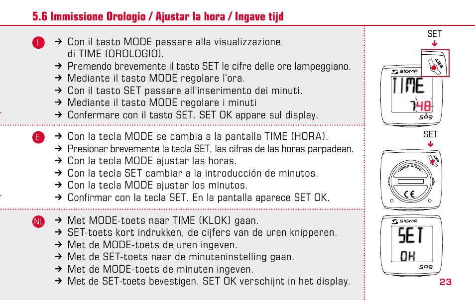 SIGMA BC 509 User Manual | Page 23 / 72