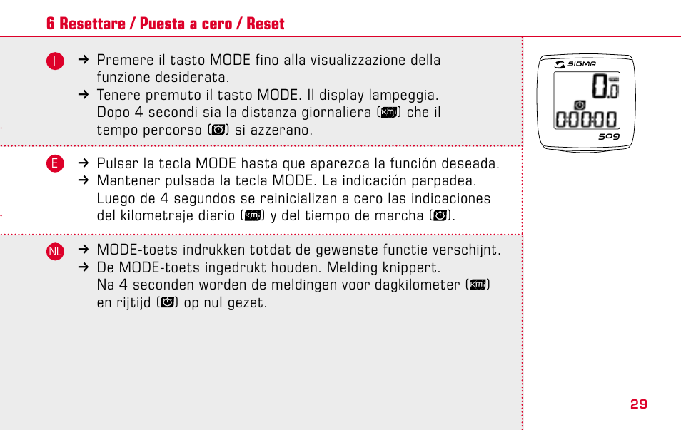 SIGMA BC 509 User Manual | Page 29 / 72