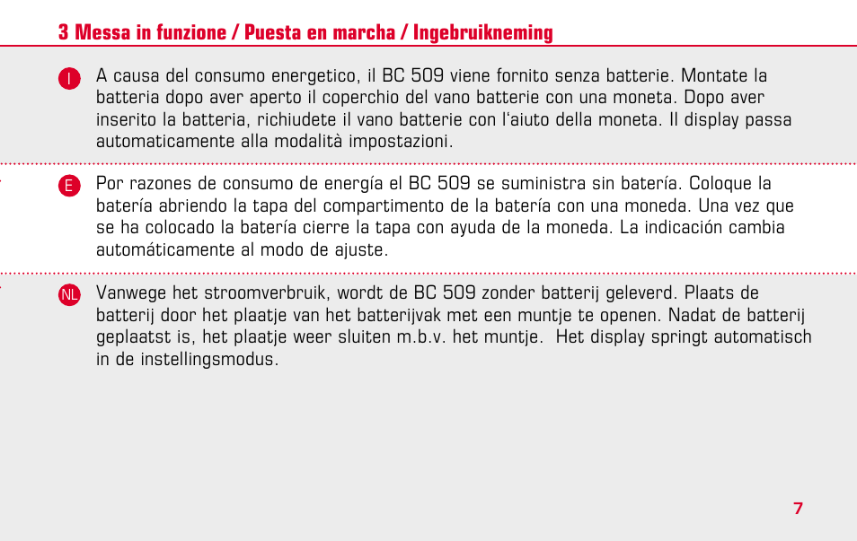 SIGMA BC 509 User Manual | Page 7 / 72