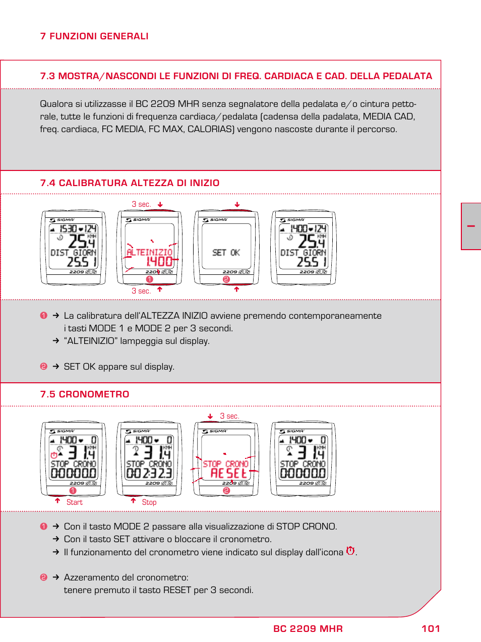SIGMA BC 2209 TARGA User Manual | Page 101 / 284