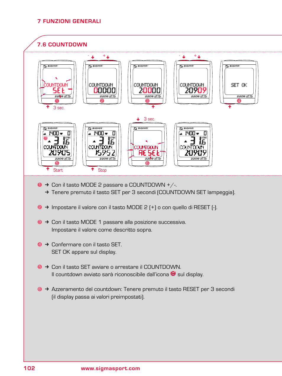 SIGMA BC 2209 TARGA User Manual | Page 102 / 284
