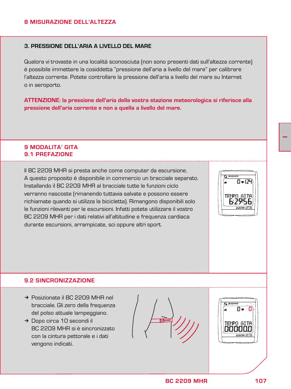 SIGMA BC 2209 TARGA User Manual | Page 107 / 284
