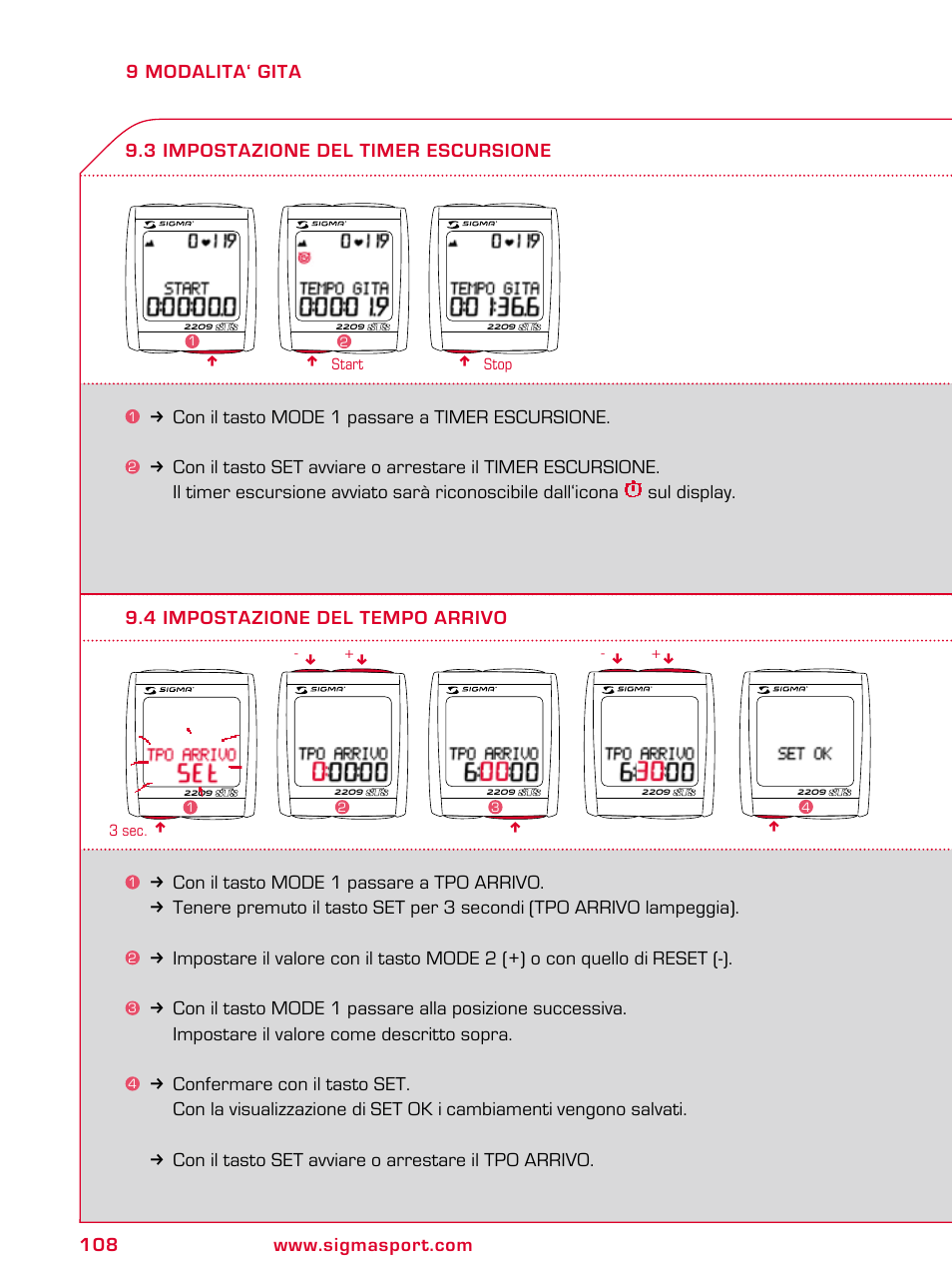 SIGMA BC 2209 TARGA User Manual | Page 108 / 284