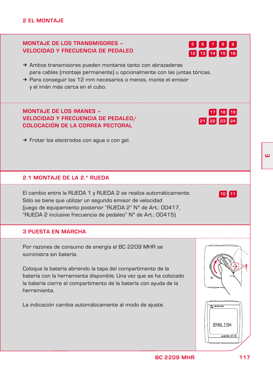 SIGMA BC 2209 TARGA User Manual | Page 117 / 284