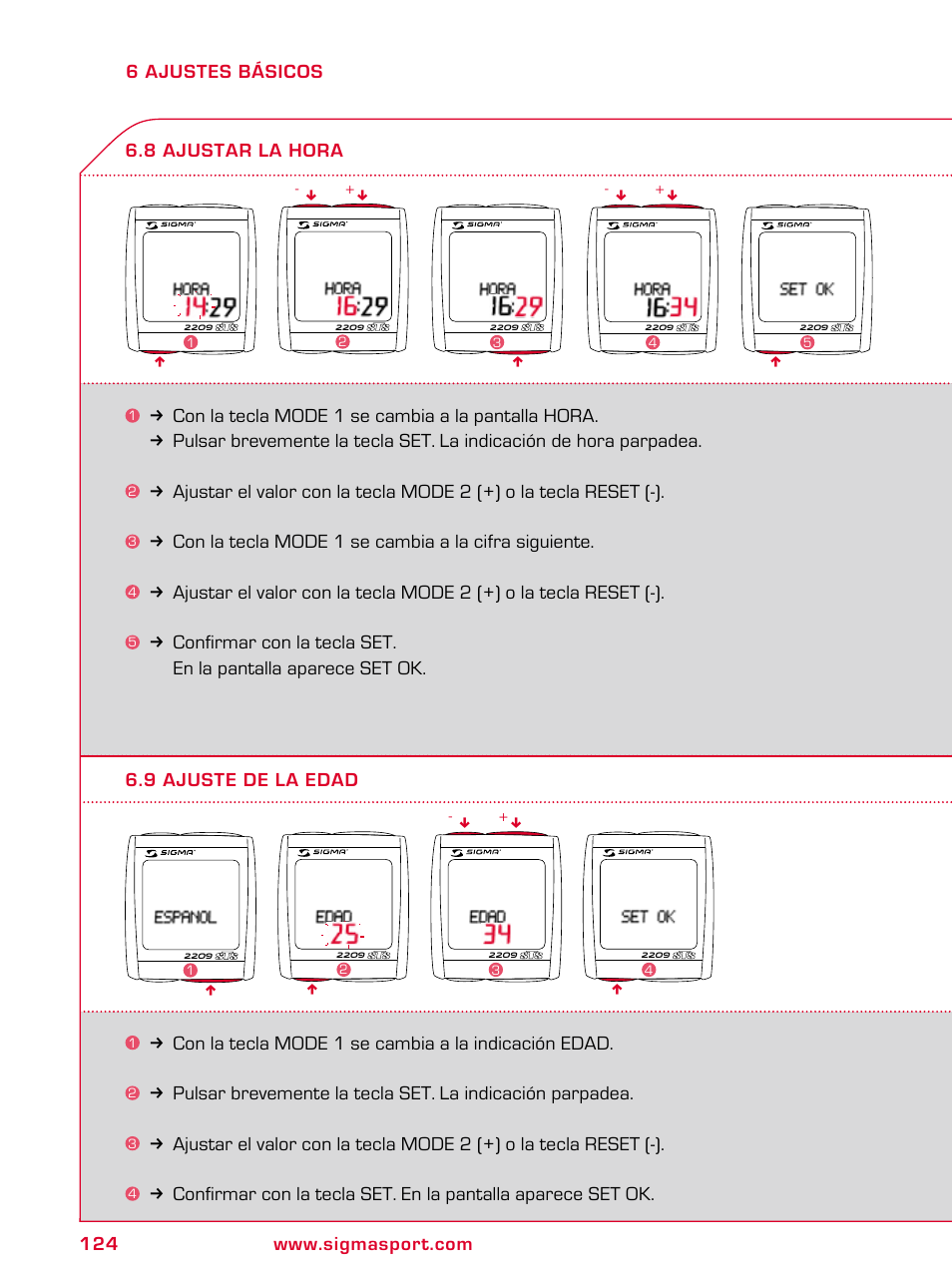 SIGMA BC 2209 TARGA User Manual | Page 124 / 284