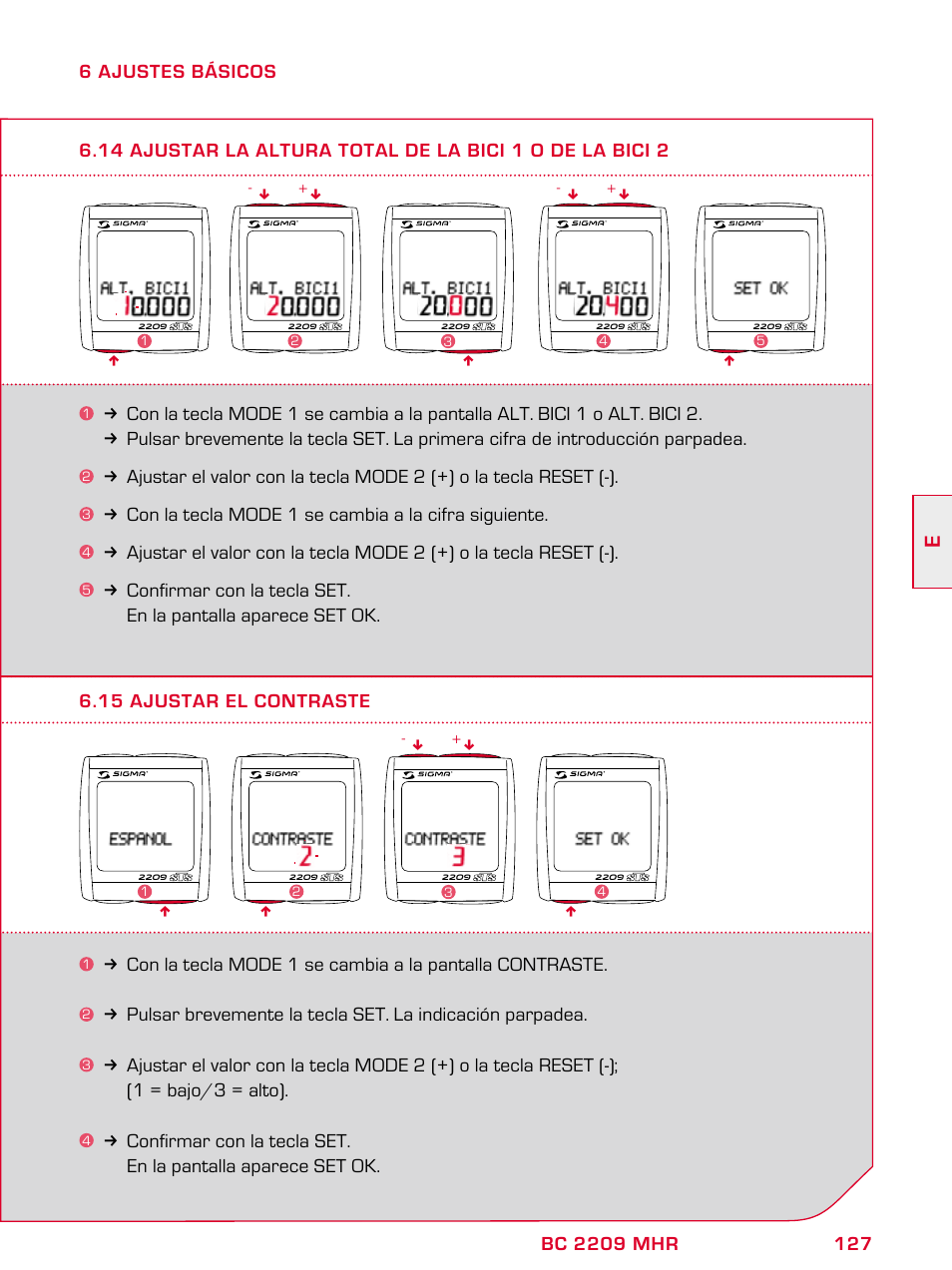 SIGMA BC 2209 TARGA User Manual | Page 127 / 284