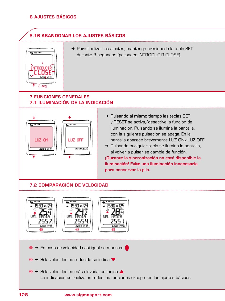 SIGMA BC 2209 TARGA User Manual | Page 128 / 284
