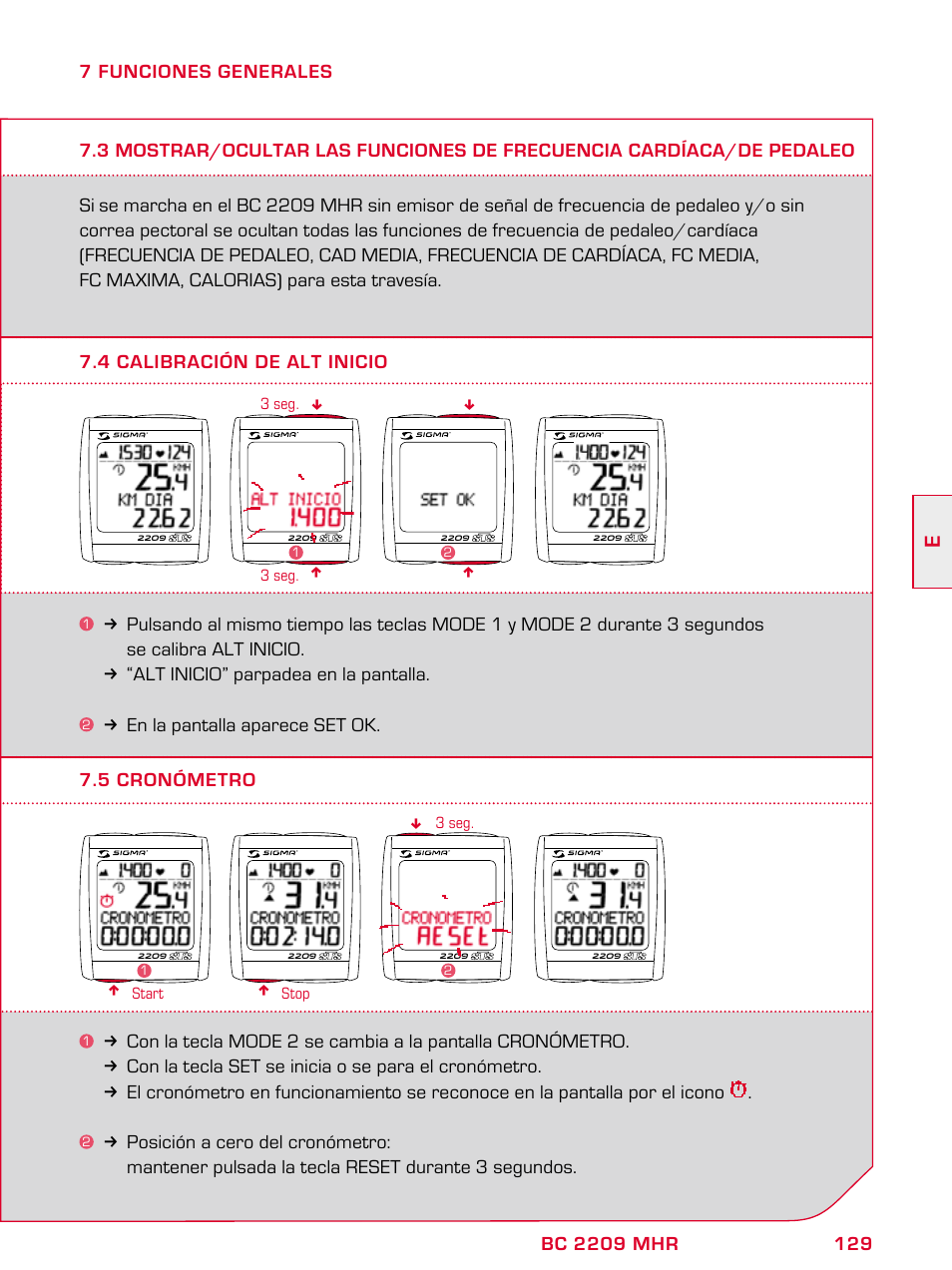 SIGMA BC 2209 TARGA User Manual | Page 129 / 284